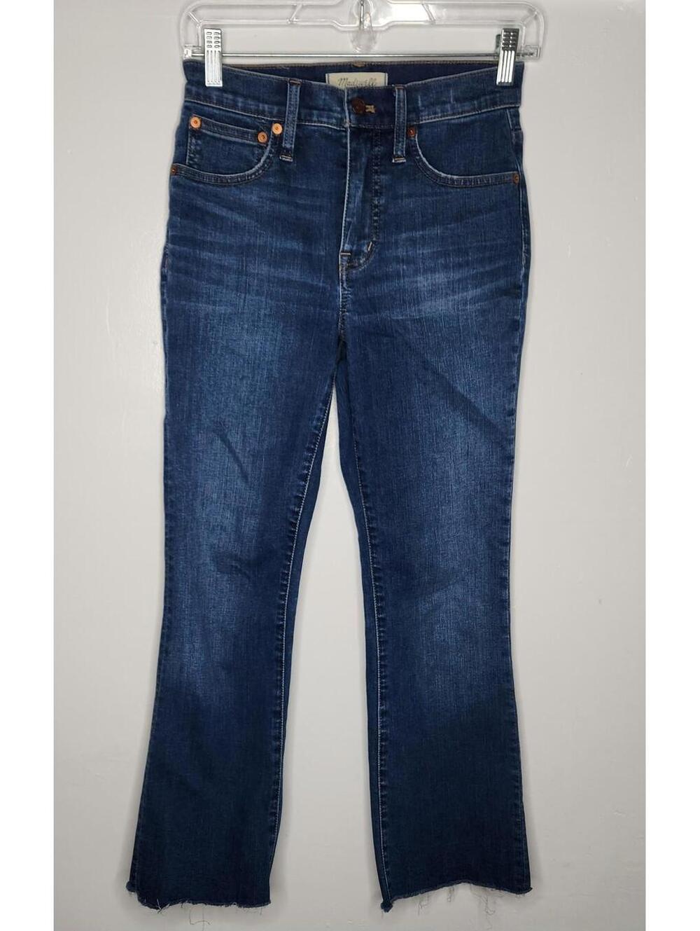Madewell Jeans Womens 24 Blue Cali Demi-Boot Cropped Raw Hem Stretch Denim Pants